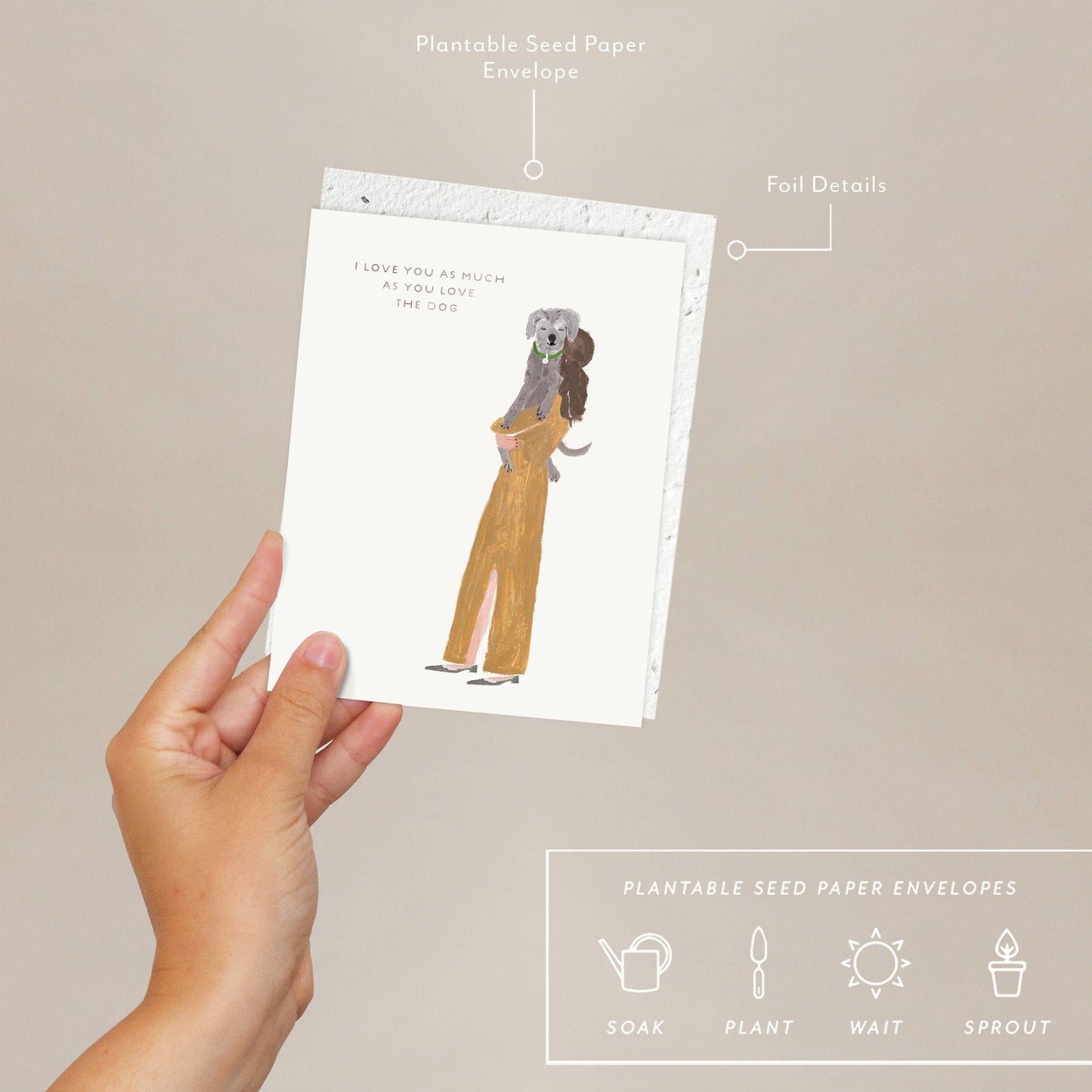Girl and Dog - Love + Friendship Card