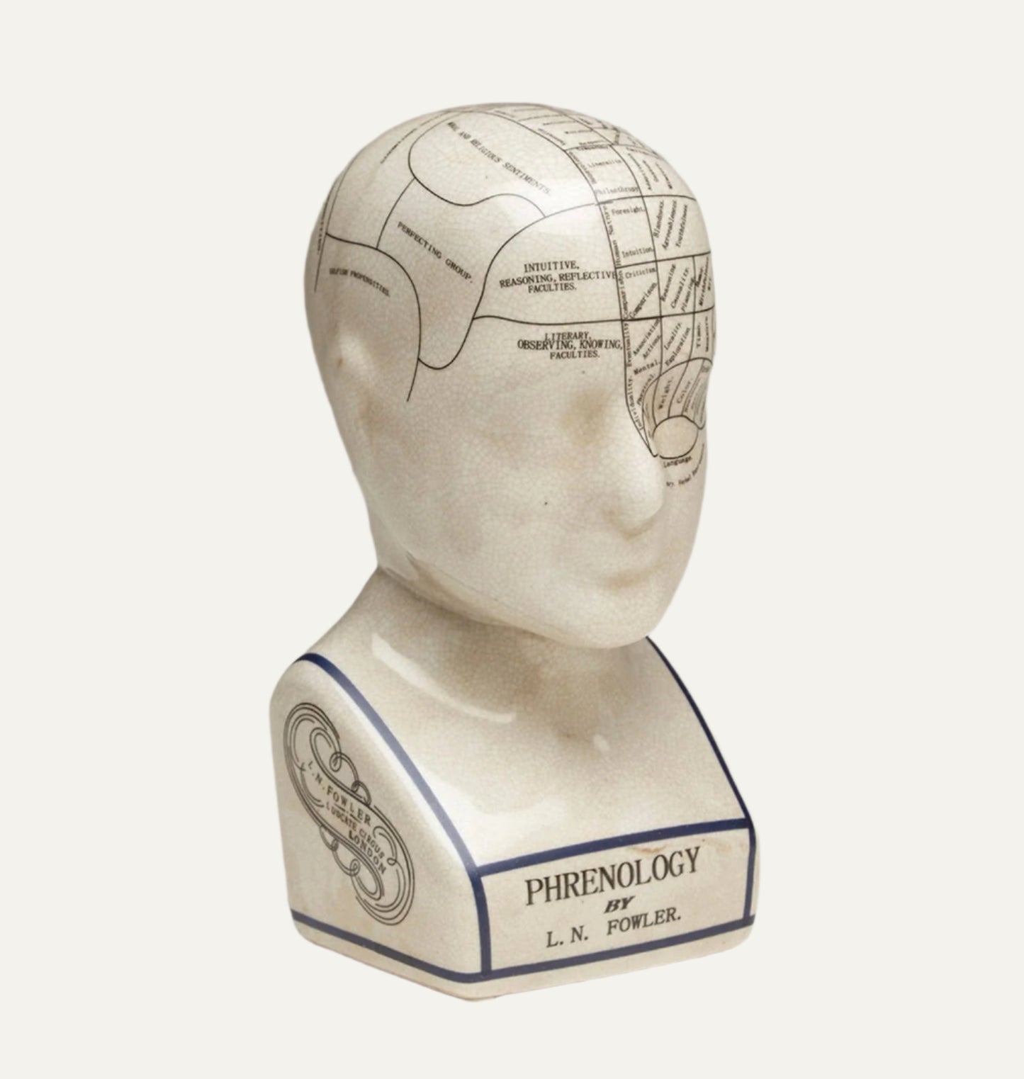 Ceramic Phrenology Head
