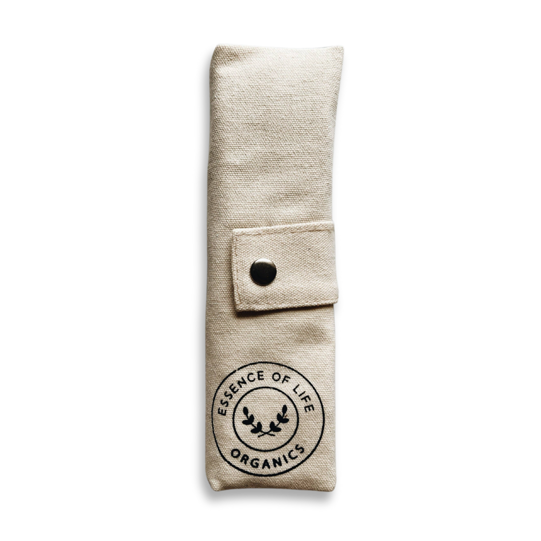 Bamboo Utensil Set with Organic Cotton Carrying Pouch