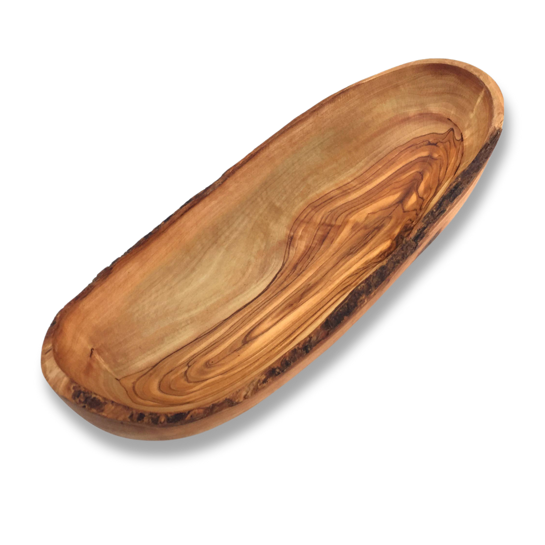 Rustic Olive Wood Baguette Bowl
