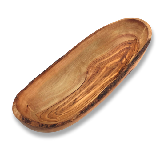 Rustic Olive Wood Baguette Bowl