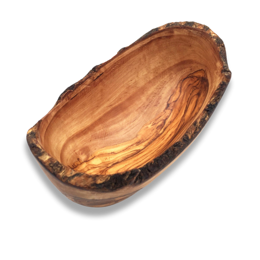 Rustic Oval Olive Wood Bowl